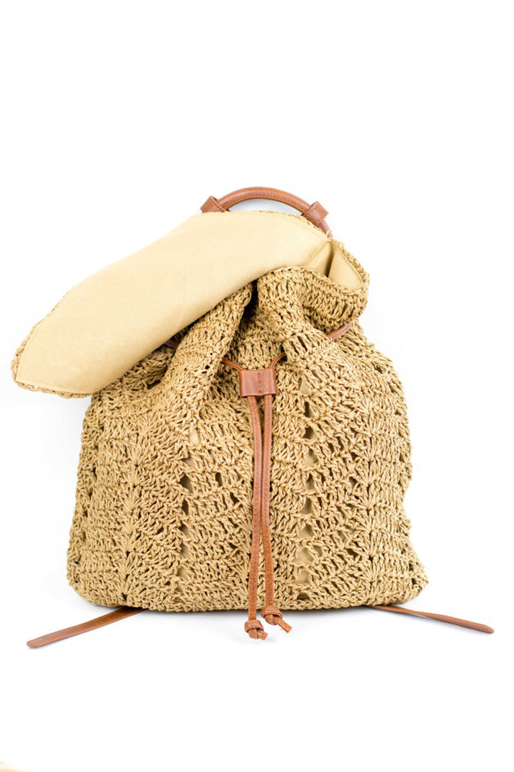 Woven Straw Backpack - Azoroh