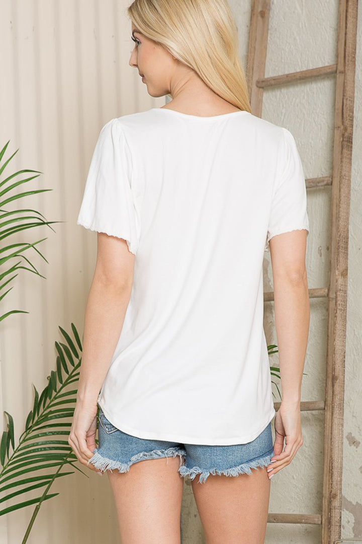 Luxe Strappy Flutter Sleeve Knit Top