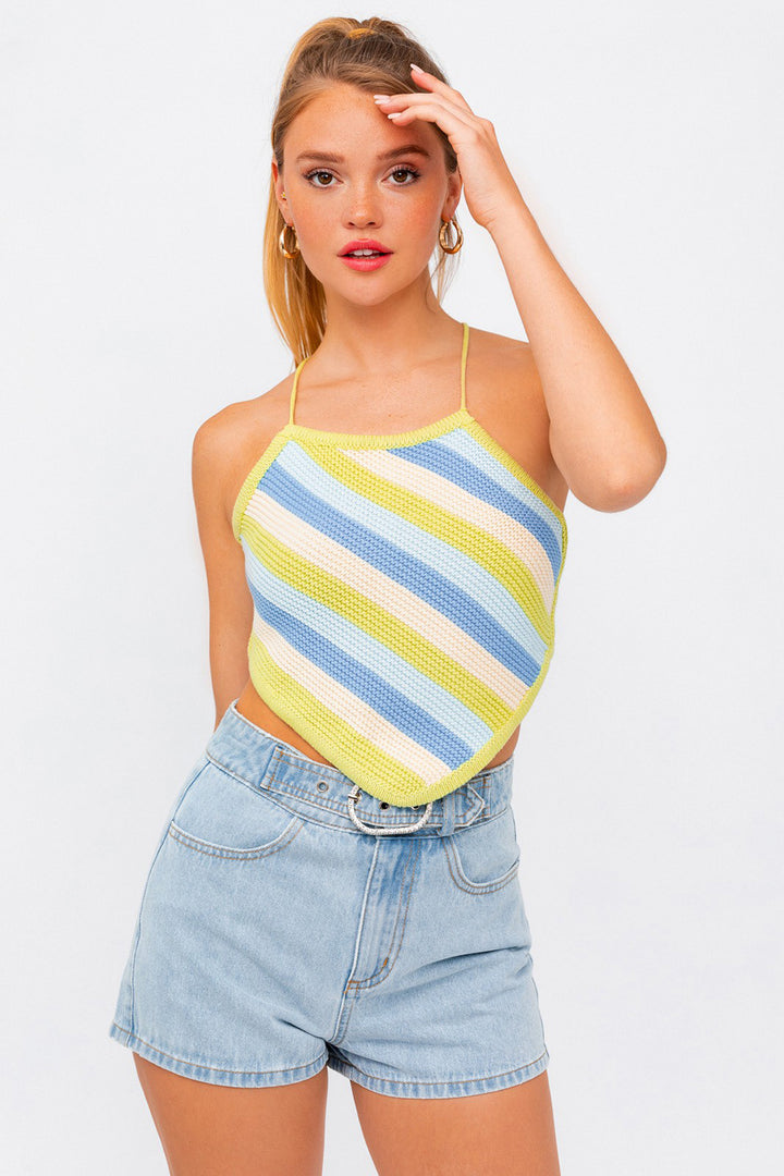 Sleeveless Knit Cropped Top - Azoroh