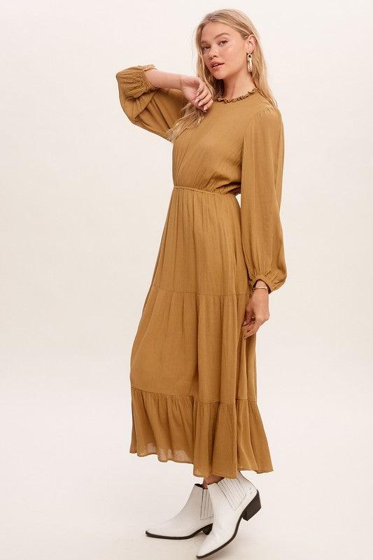 Feminine Boho Inspired Maxi Woven Dress - Azoroh