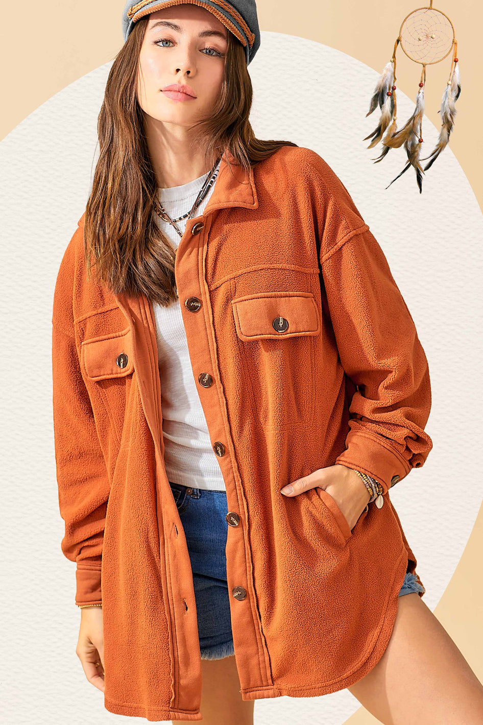 Horizon Oversized Fleece Shirt Jacket