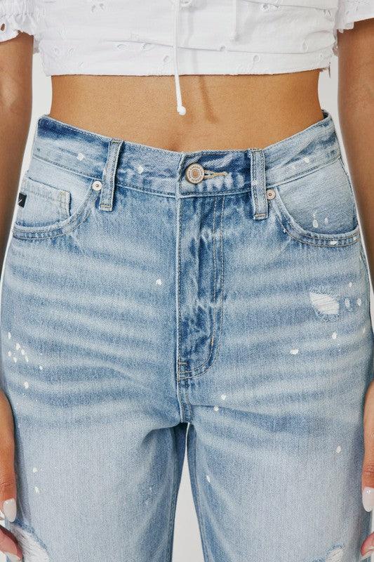 High Rise Slim Straight Jeans - Azoroh