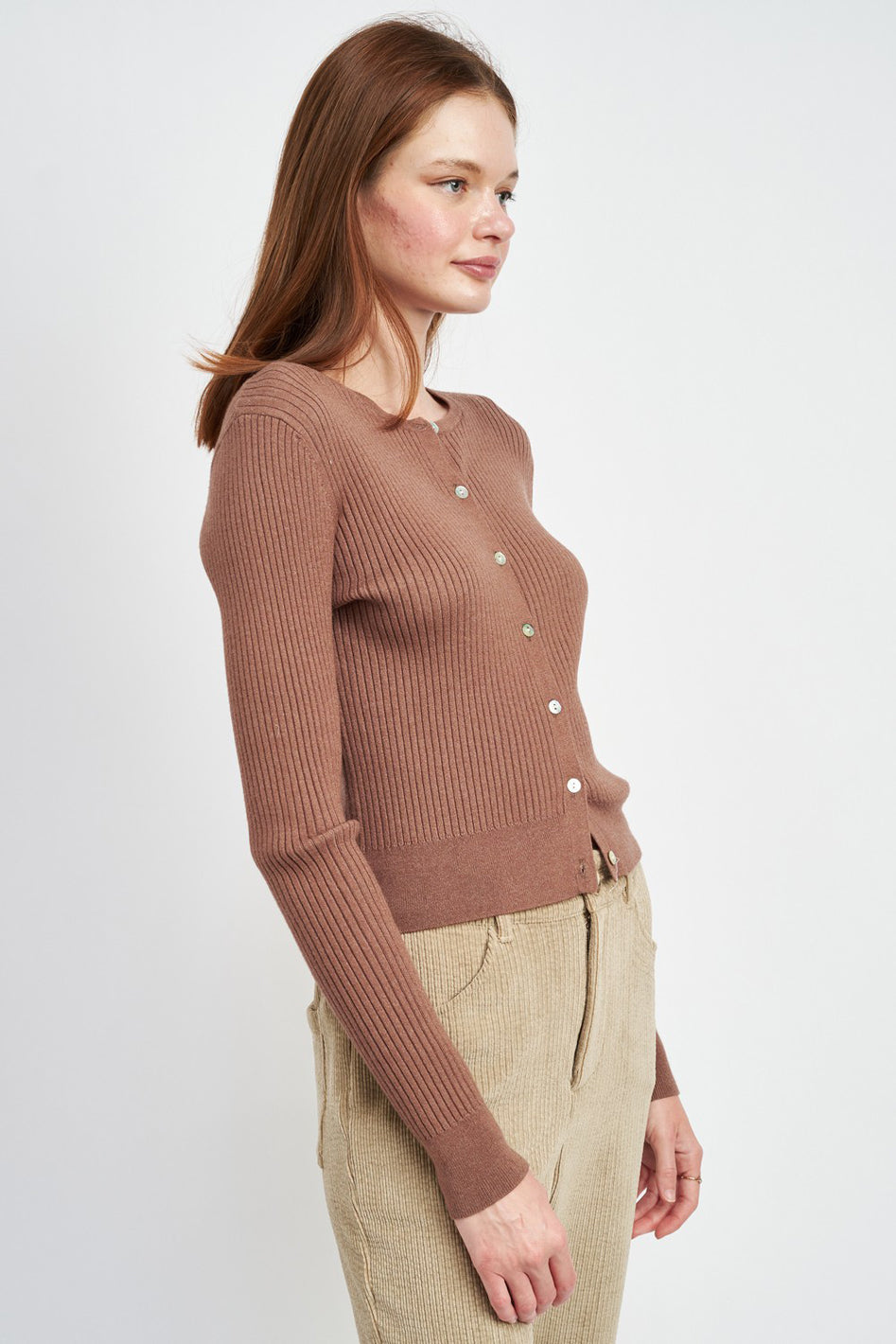 LONG SLEEVE BUTTON UP CROP TOP - Azoroh