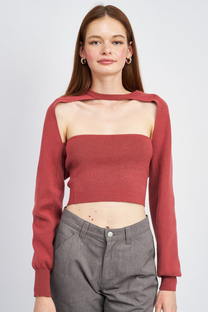 TUBE TOP AND SWEATER TOP SET - Azoroh