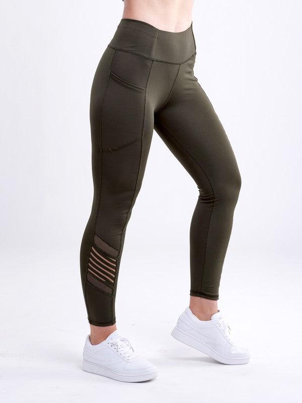 High-Waisted Workout Leggings with Mesh Panels - Azoroh
