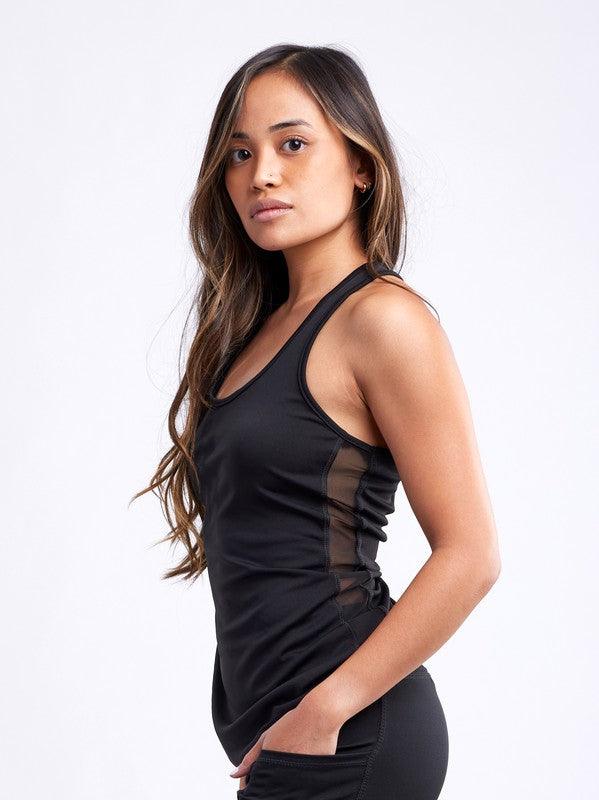 Sports Tank Top with Side Mesh Panels - Azoroh