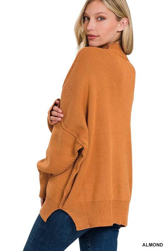 Side Slit Oversized Sweater - Azoroh