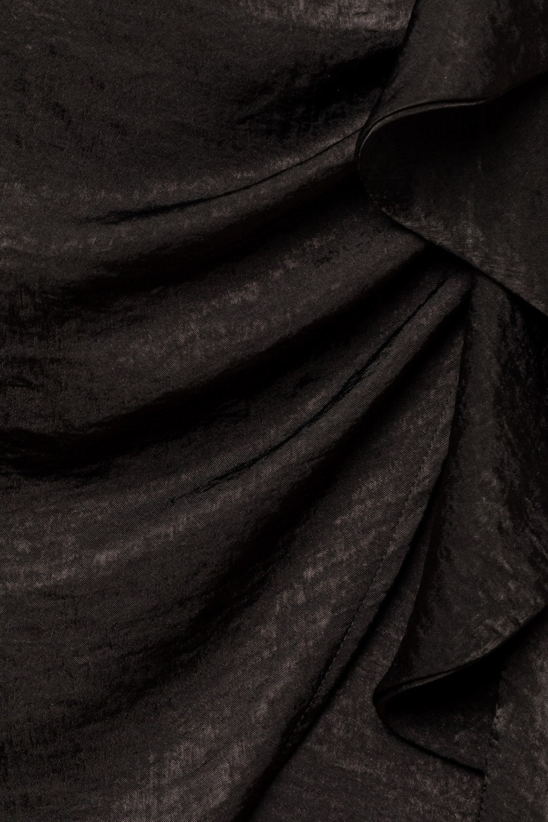 3/4 Sleeve Ruffle Detail Satin Dress - Azoroh