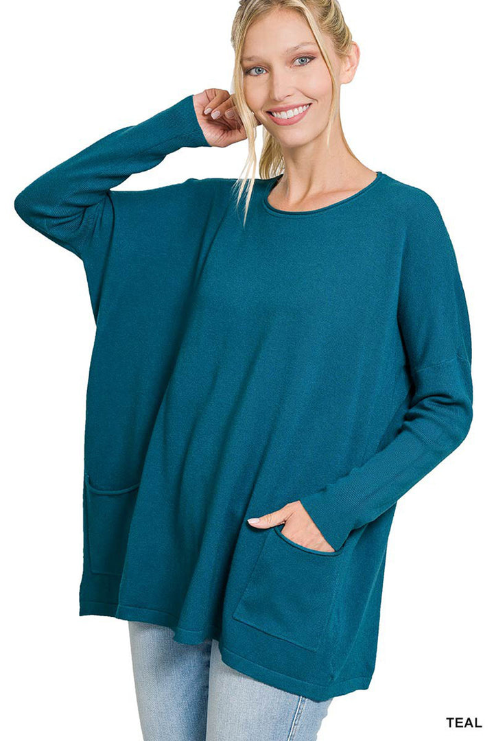 Oversized Front Pocket Sweater - Azoroh