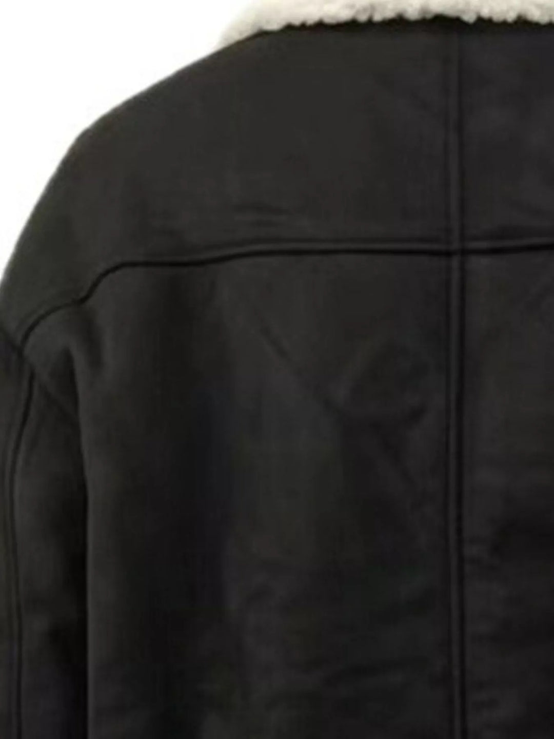 Sherpa-lapel double-breasted drop shoulder fleece coat