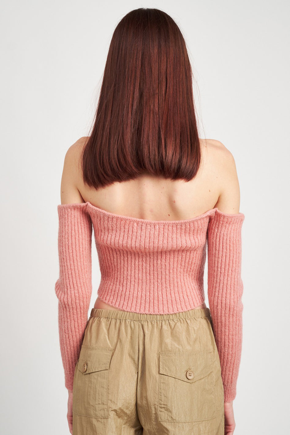OFF THE SHOULDER CROPPED KNIT TOP - Azoroh