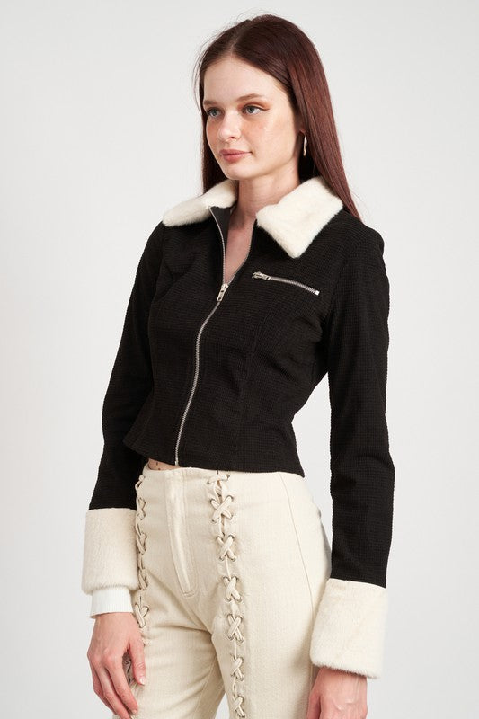 Aspen Statement Contrast Crop Jacket