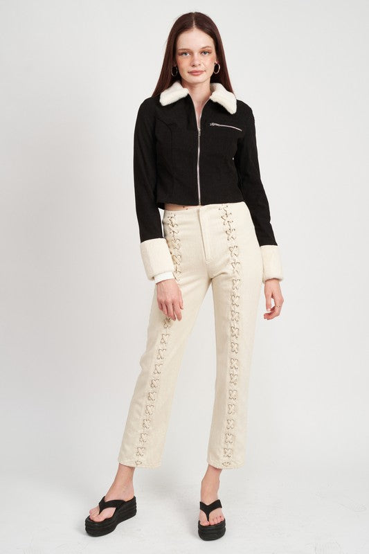 Aspen Statement Contrast Crop Jacket