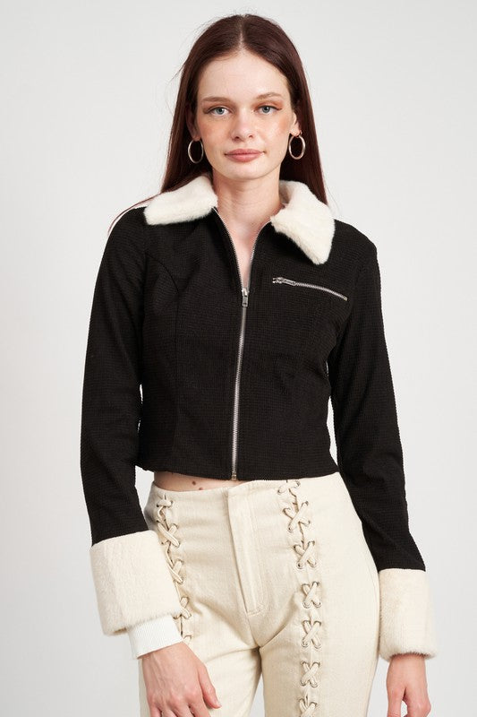 Aspen Statement Contrast Crop Jacket