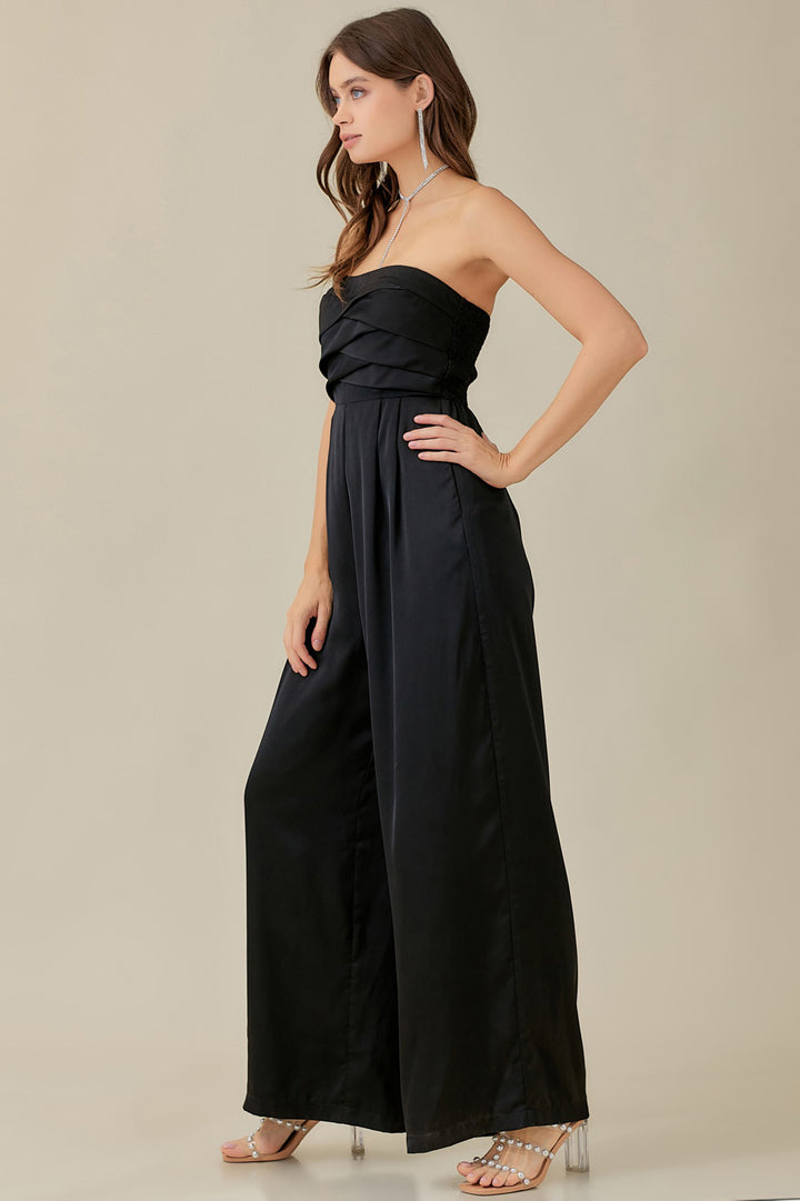 Overlapping Top Detailed Jumpsuit - Azoroh