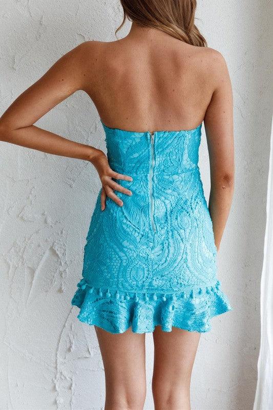 Lace Crochet Mini Dress - Azoroh