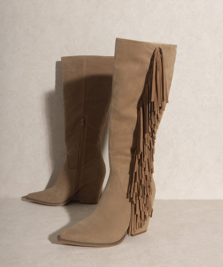 OASIS SOCIETY OUT WEST - Knee-High Fringe Boots - Azoroh