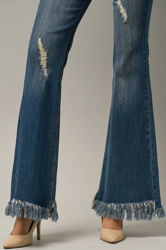 Breezy Comfort Flare Jeans With Elastic Waistband