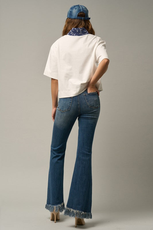 Breezy Comfort Flare Jeans With Elastic Waistband