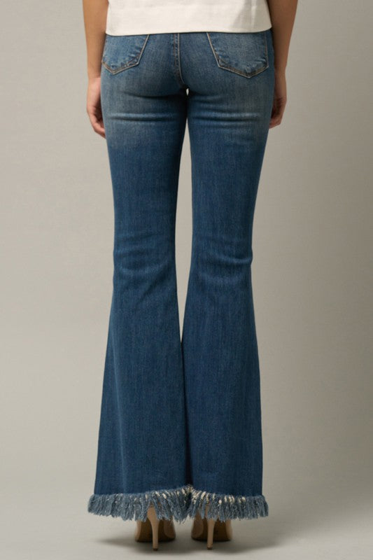 Breezy Comfort Flare Jeans With Elastic Waistband