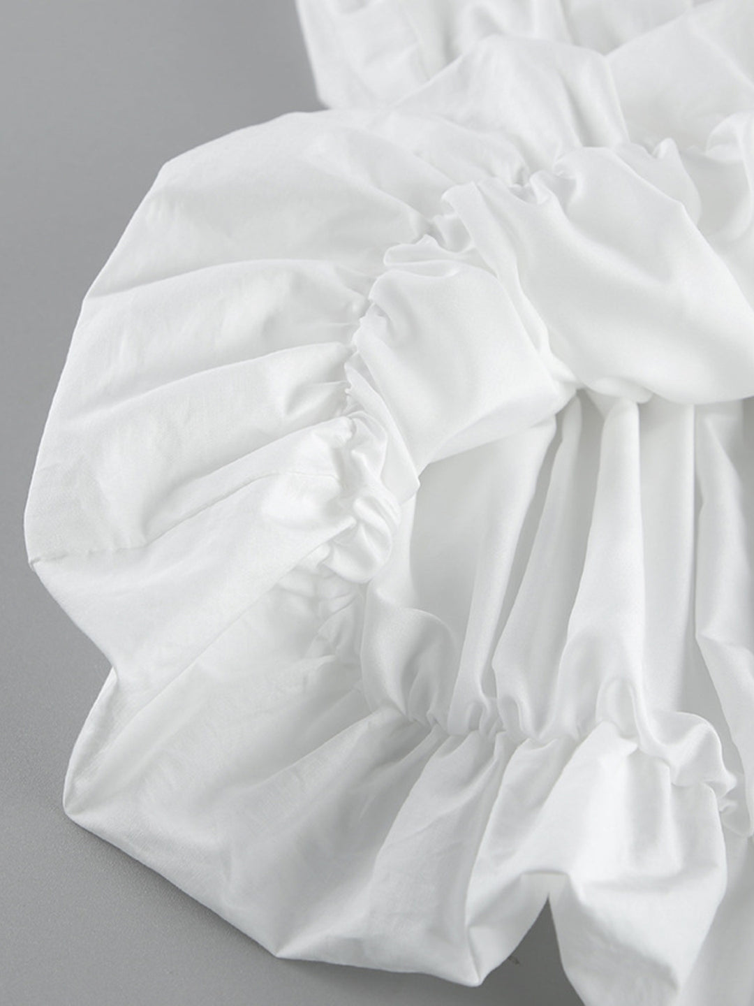 Ruched bubble hem strapless cotton tube top