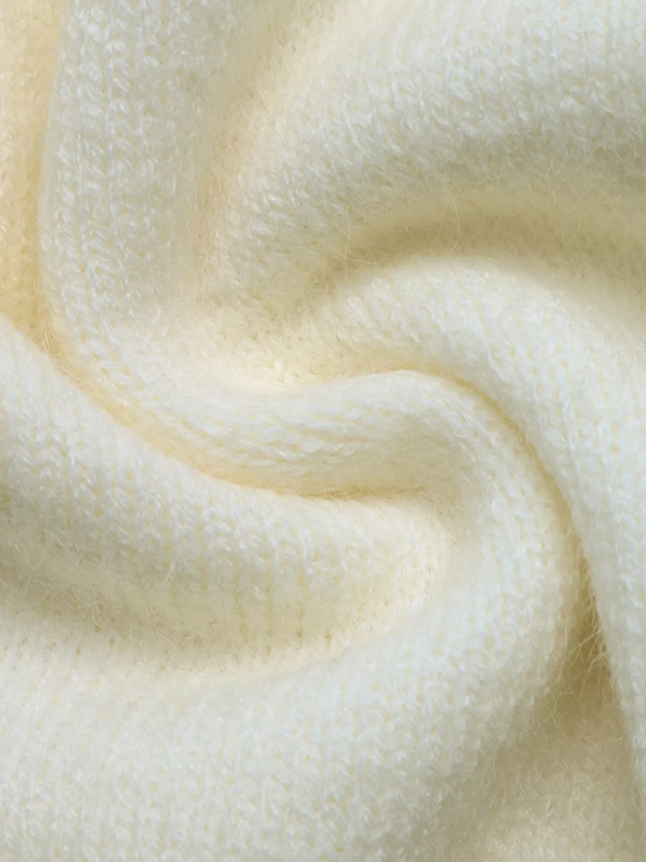 Contrast whipstitch trim V-neck button-front knit cardigan