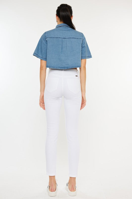 Exquisite High Rise Ankle Skinny Jeans | Stretch Comfort Fit