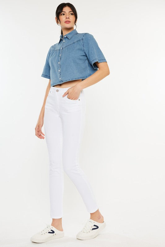 Exquisite High Rise Ankle Skinny Jeans | Stretch Comfort Fit