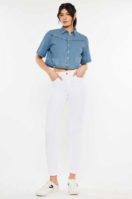Exquisite High Rise Ankle Skinny Jeans | Stretch Comfort Fit