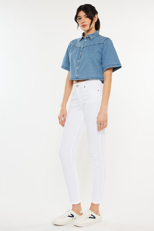 Exquisite High Rise Ankle Skinny Jeans | Stretch Comfort Fit
