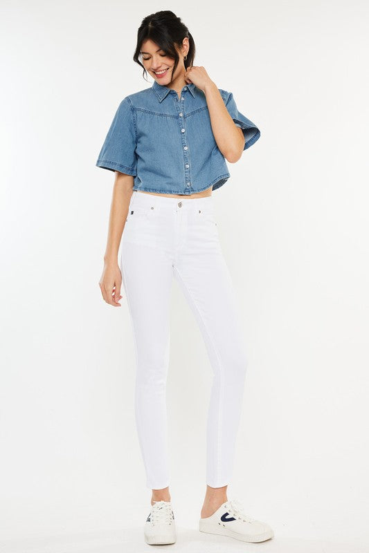 Exquisite High Rise Ankle Skinny Jeans | Stretch Comfort Fit