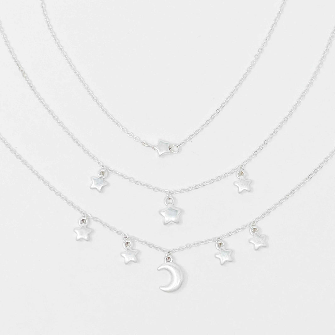Starred Up Chain Anklet, Set of 3 - Azoroh