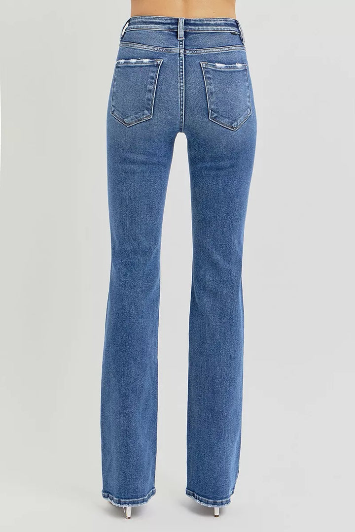 Tummy control high-rise straight leg jeans