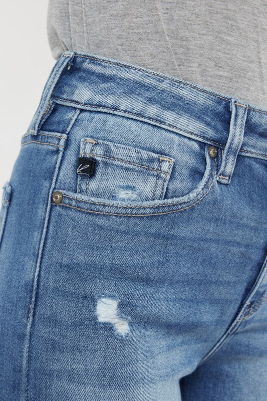 Charisma High Rise Fray Hem Ankle Skinny Jeans