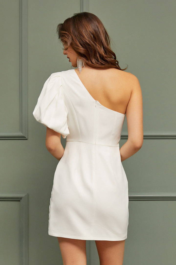 One Shoulder Ruffle Dress - Azoroh