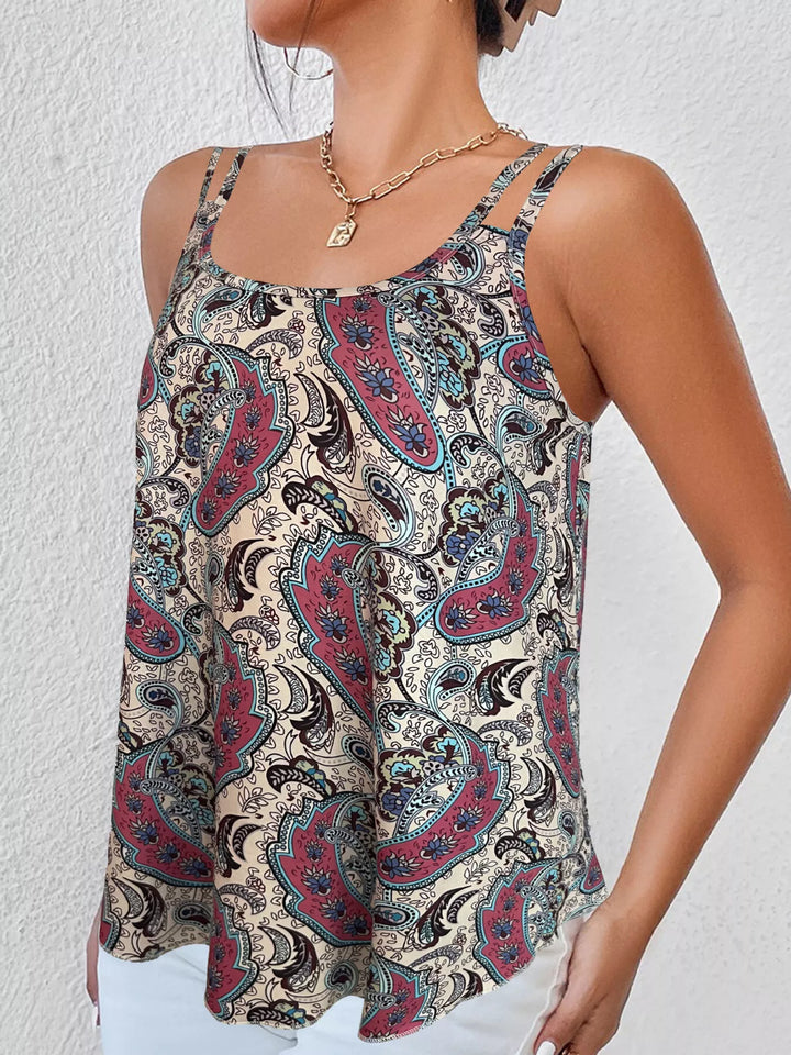 Paisley print swing tank with double straps