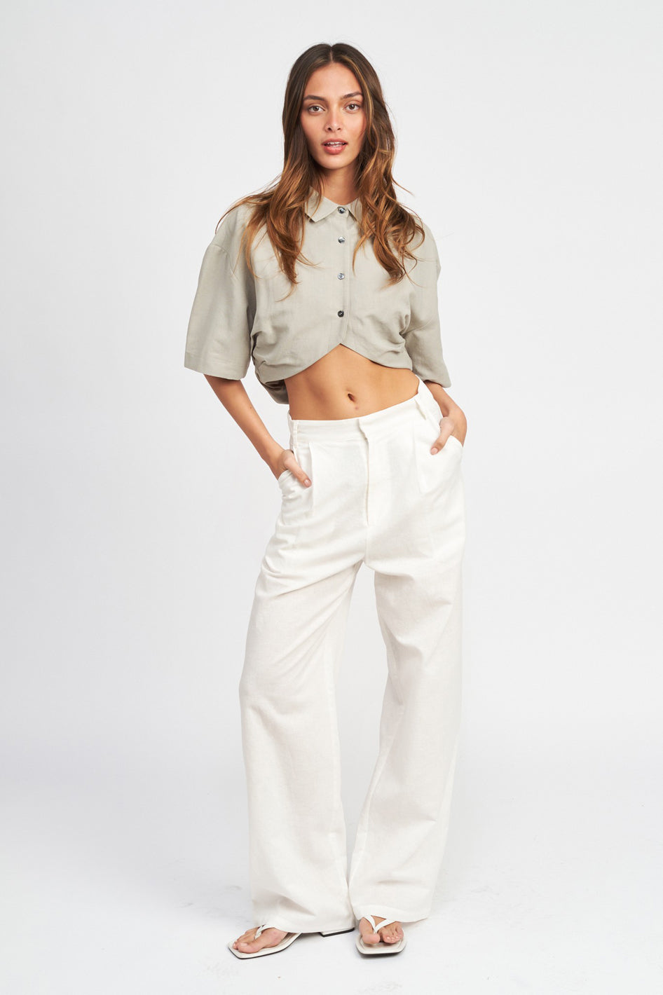 WIDE SLEEVE CROPPED SHIRT - Azoroh