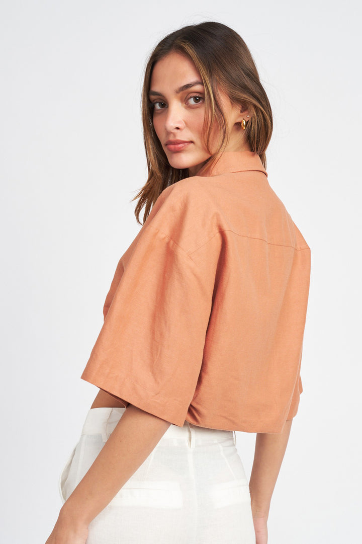 WIDE SLEEVE CROPPED SHIRT - Azoroh