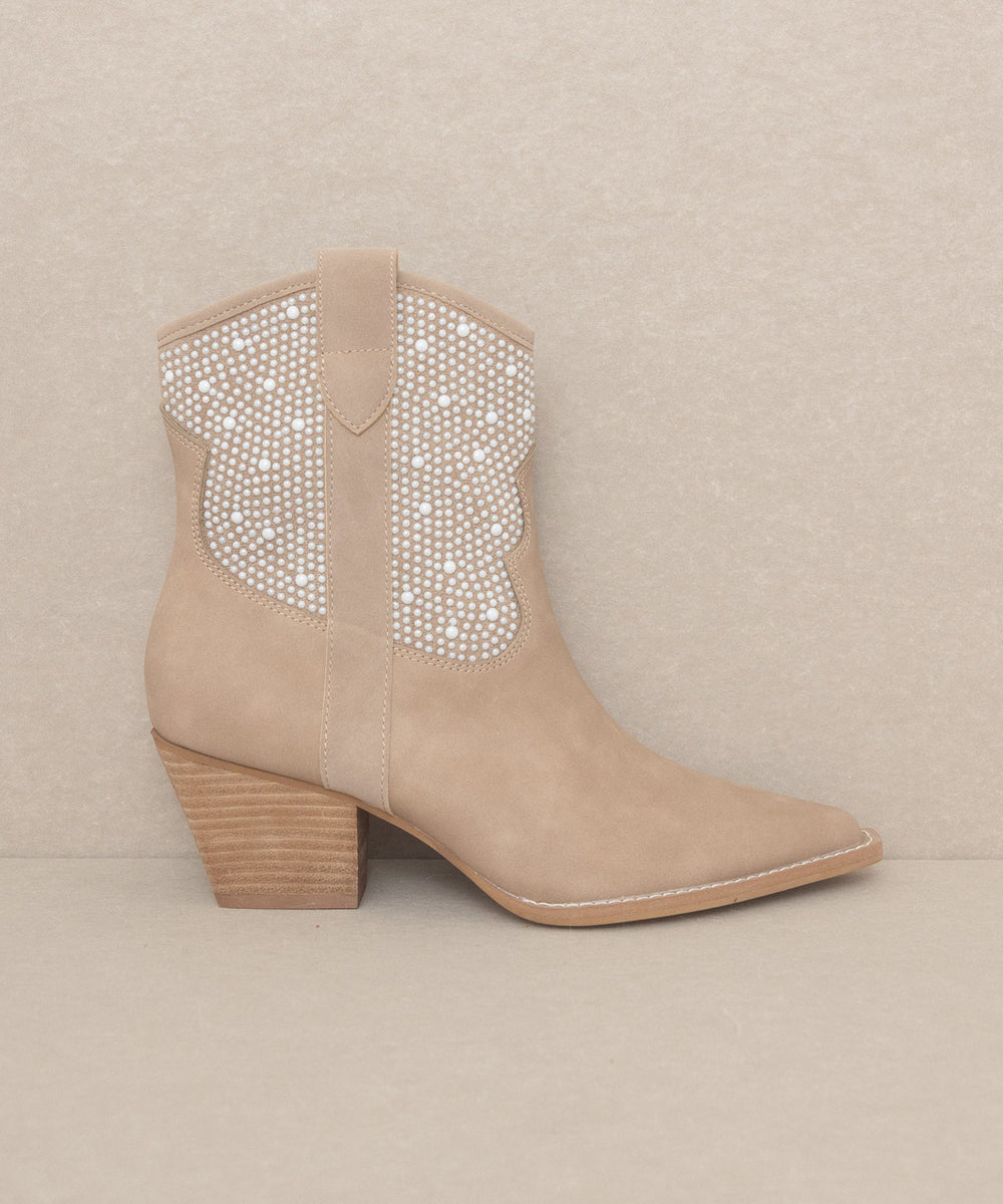 OASIS SOCIETY Cannes - Pearl Studded Western Boots - Azoroh