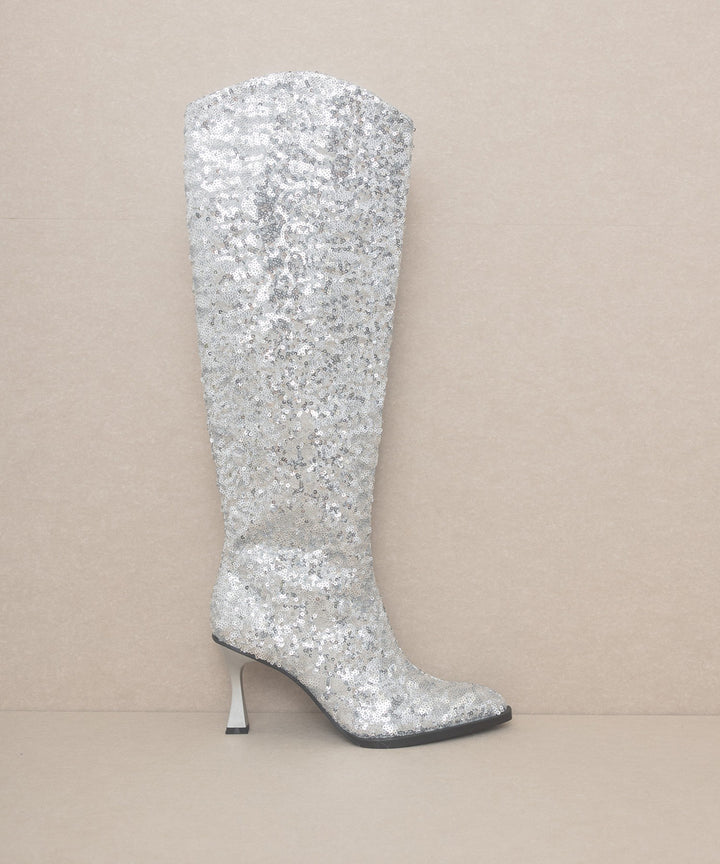 OASIS SOCIETY Jewel - Knee High Sequin Boots - Azoroh