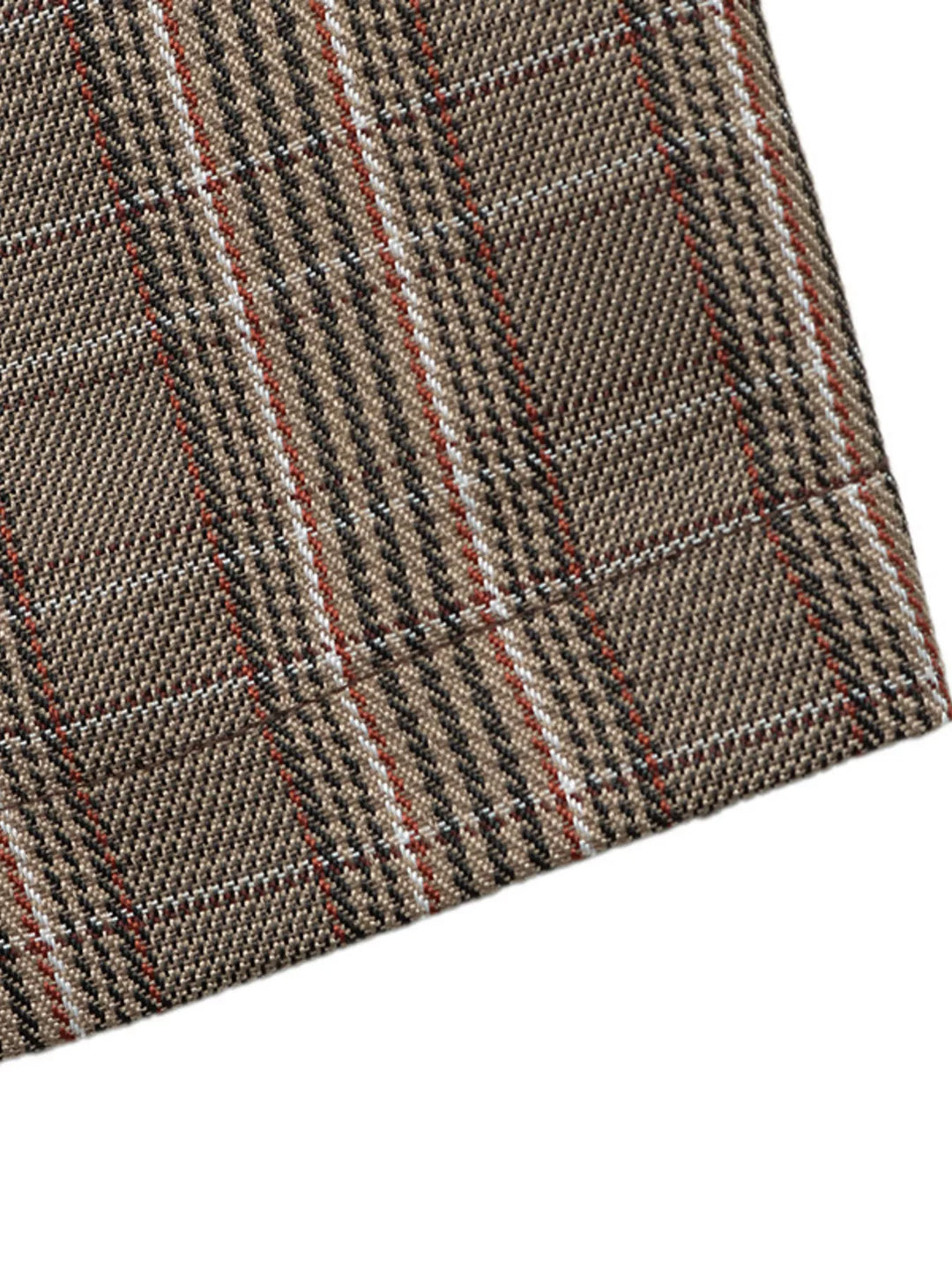 Plaid asymmetric single-button blazer with stand collar