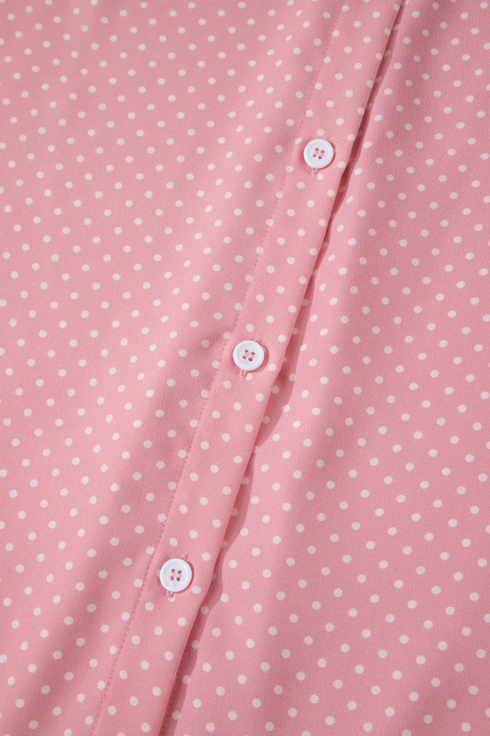 Polka dot short-sleeve button-down collared shirt