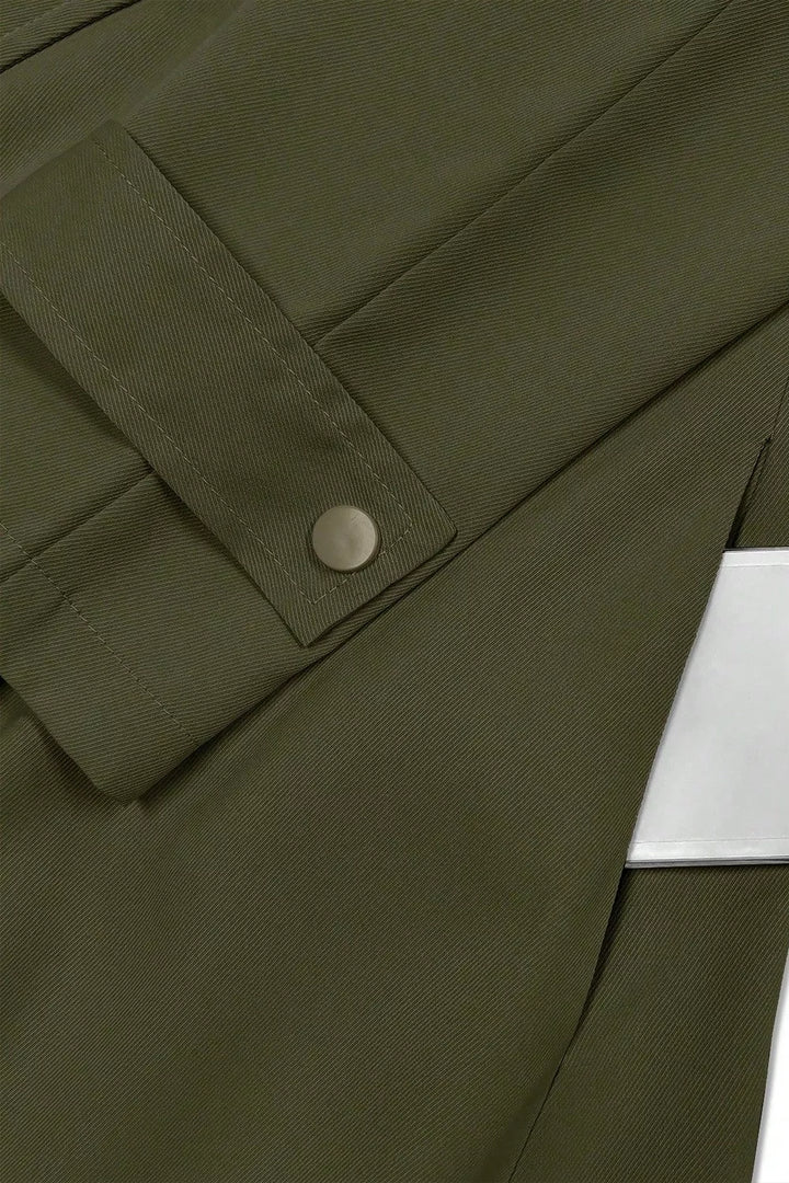 Wide lapel belted trench coat with epaulette tabs