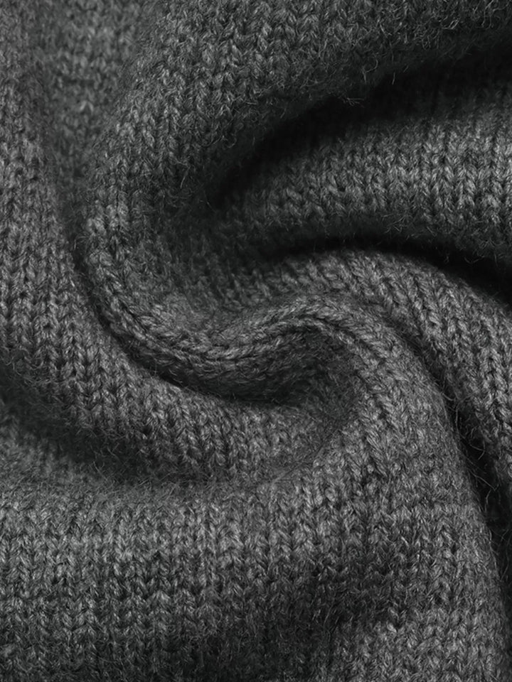 Lace trim off-shoulder V-neck knit sweater