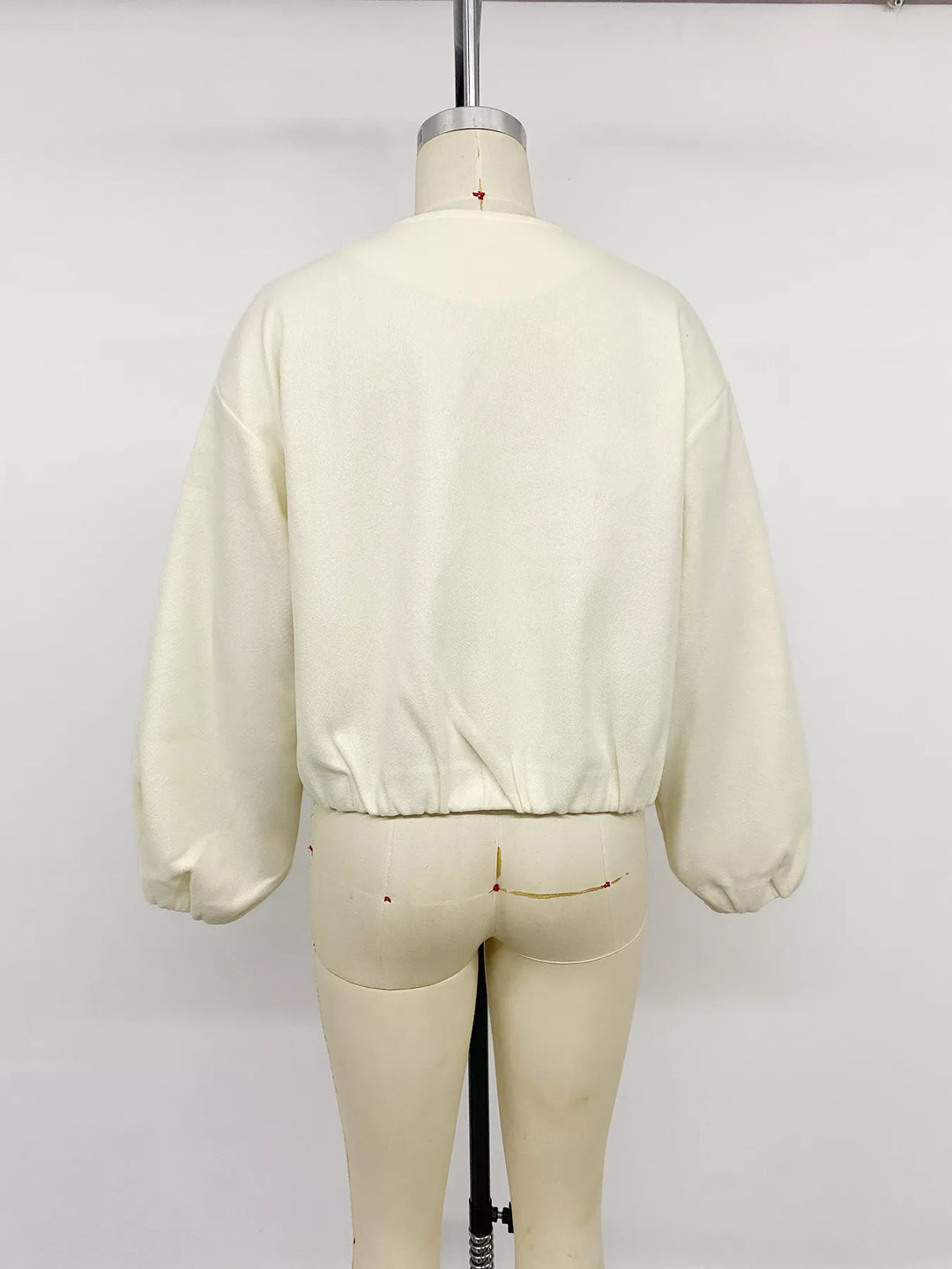 Oversized fleece bomber jacket with full zip and pockets