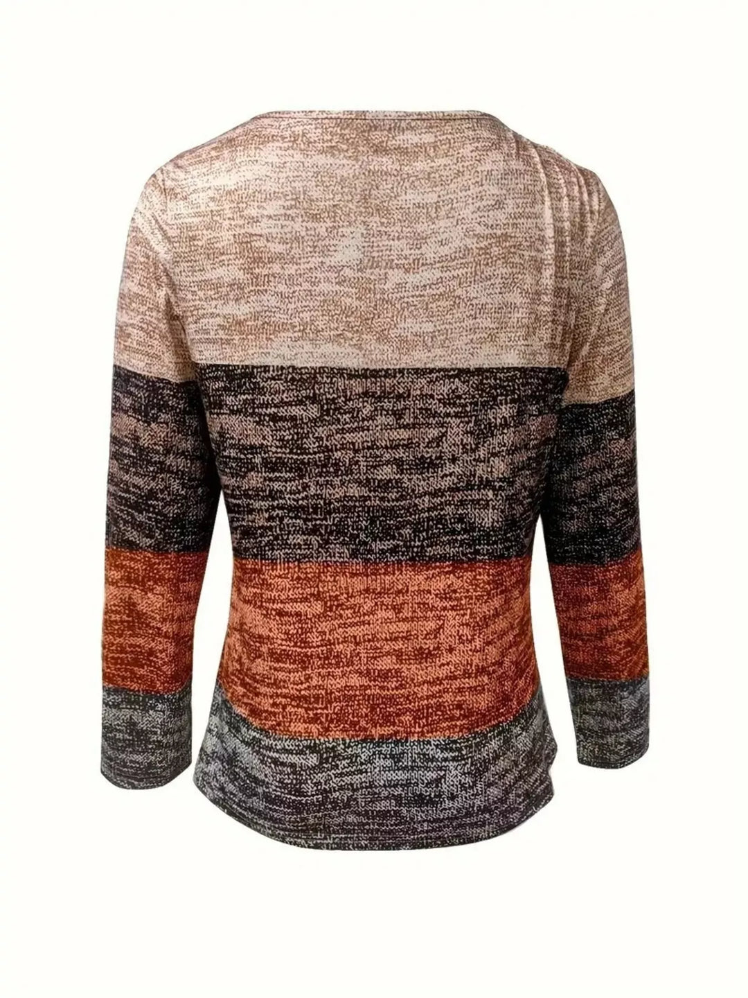 Quarter-zip colorblock stripe long sleeve top