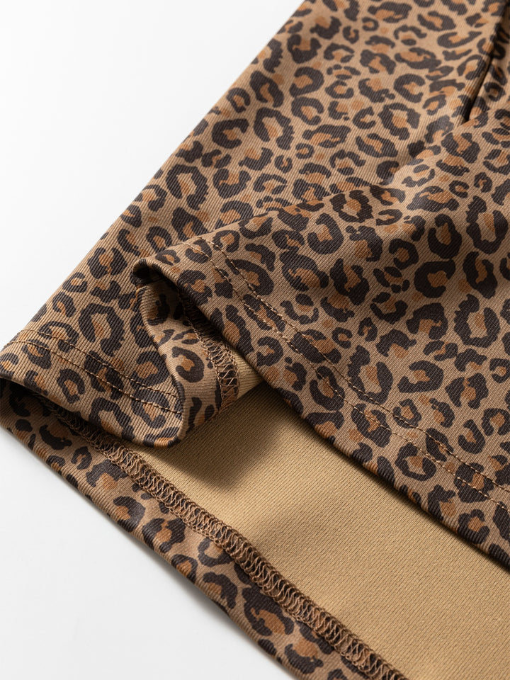 Leopard print short sleeve relaxed crew tee