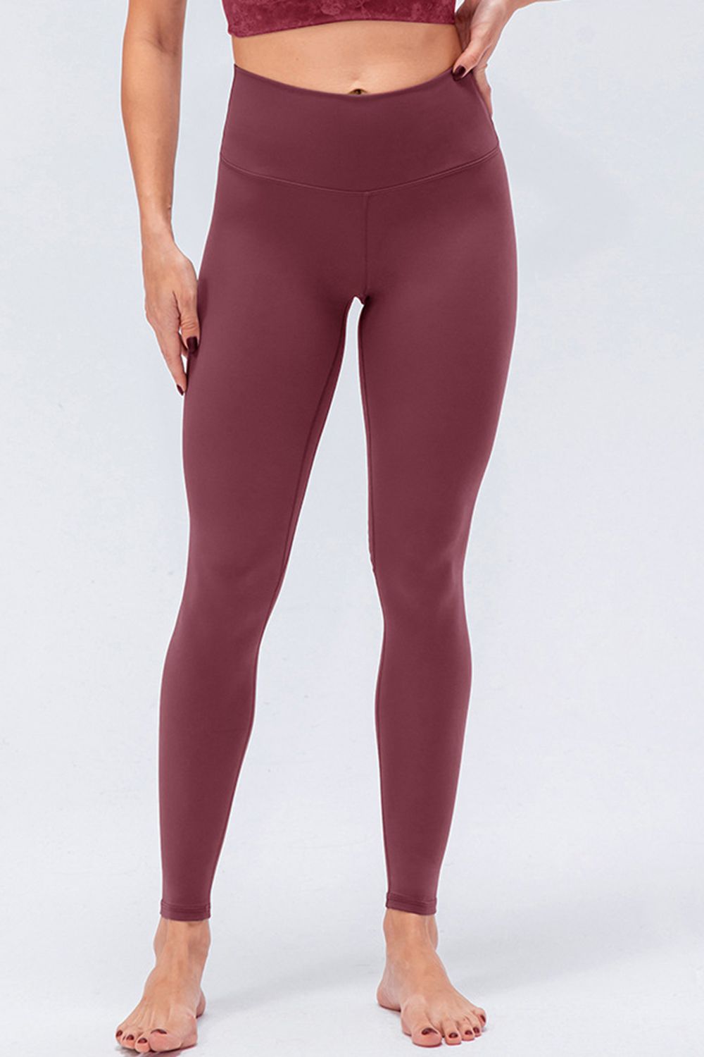 Wide waistband high-rise full-length active leggings