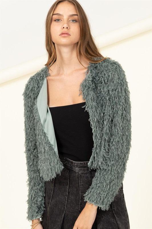 Essential Beauty Cropped Fur Jacket - Azoroh