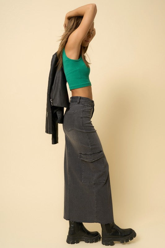 Aventura Super Maxi Cargo Denim Skirt